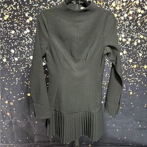 Commense Black Pleated Dress M NWT